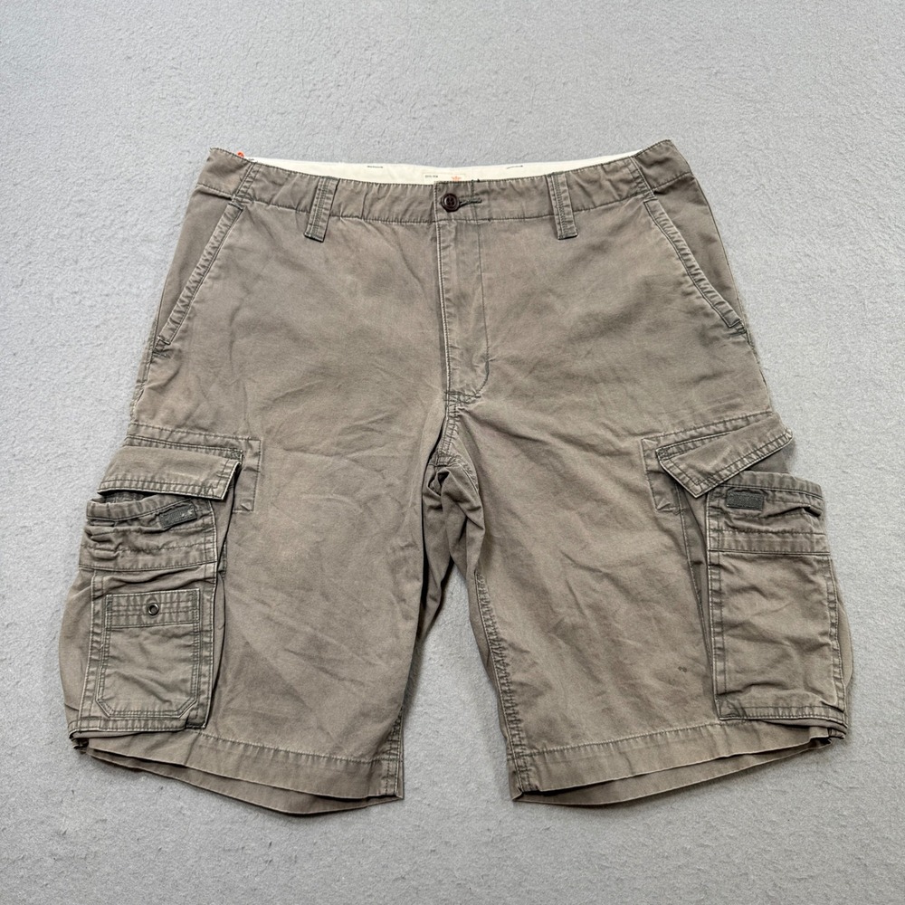 Dockers Cargo Shorts Men's 33 Gray Khaki Relaxed Fit Classic Hunting Workwear